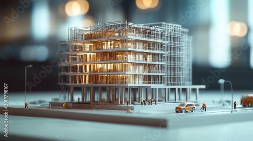 Architectural model of modern building