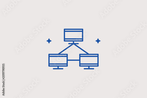 Fotografie Local area network (LAN) line icon for multiplayer gaming and server connectivity