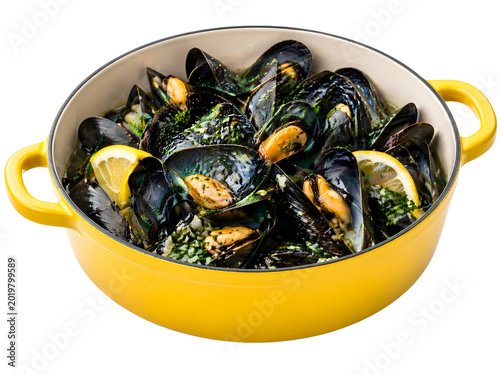 Seafood Mussels Bowl 3D Food Illustration
