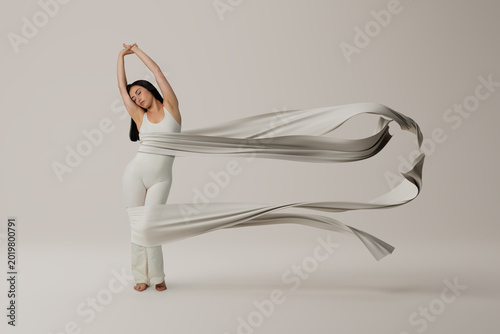 3D wellness stretch flow for calm body balance and ease