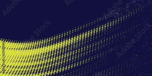 Canvastavla Yellow halftone on blue background