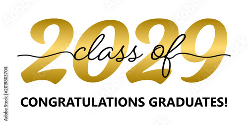 Foto Gold Class of 2029 Graduation Congratulations Typography Design