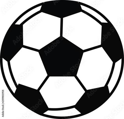 Принти на полотні Classic Black and White Soccer Ball Vector Illustration Isolated on White Backgr
