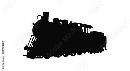 Obraz na płótnie Vintage steam train silhouette on a white background