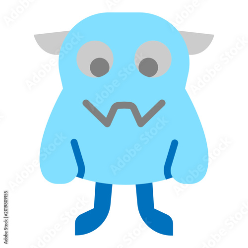 Tableau sur toile Shy Monster Vector Flat Icon Design
