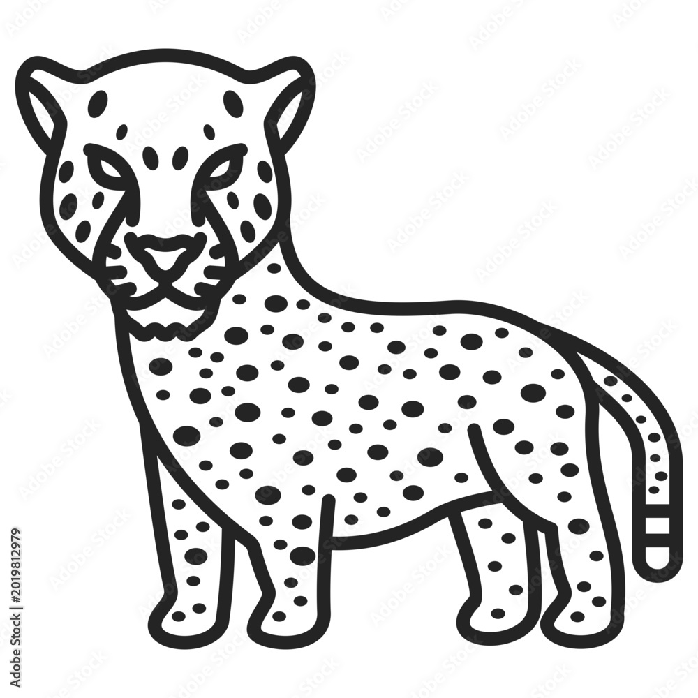 Fototapeta premium Cheetah Outline Icon