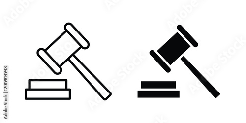 Tableau sur toile Auction icon vector on white background.