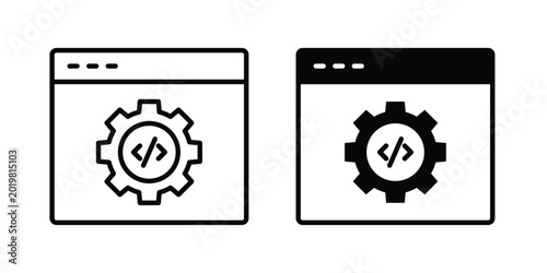фотографія Backend icon vector on white background.