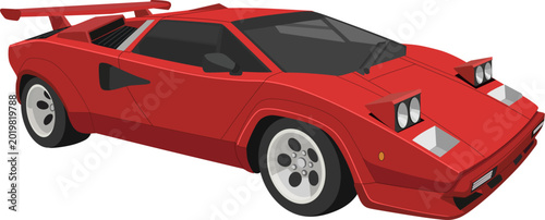 Foto Red retro supercar vector illustration