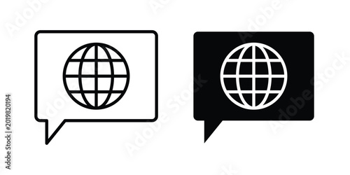 Fotografie Language icon vector on white background.