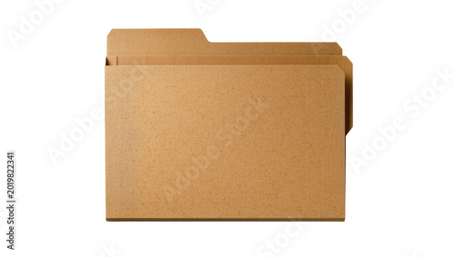 Billede på lærred Two stacked manila file folders with tab, isolated on transparent background