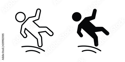 Foto slippery wet floor icon vector on white background.
