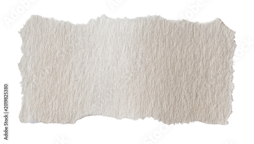 Cuadro en lienzo Rough textured beige paper fragment with torn edges, isolated on transparent bac