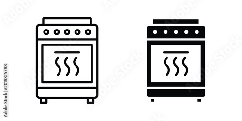 Photos Stove icon vector on white background.