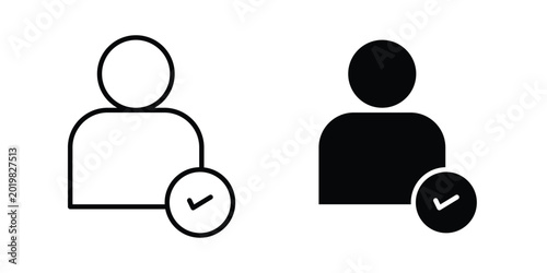 Foto Verified user icon vector on white background.