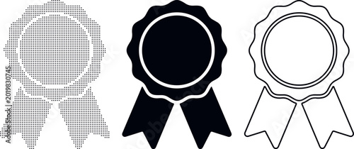 Foto Three Ribbon Award Designs Including Dot Pattern Silhouette And Outline rosette