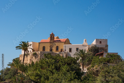 Photos Chrysoskalitissa Monastery, Crete, built on a rocks 35 metres the Libyan Sea