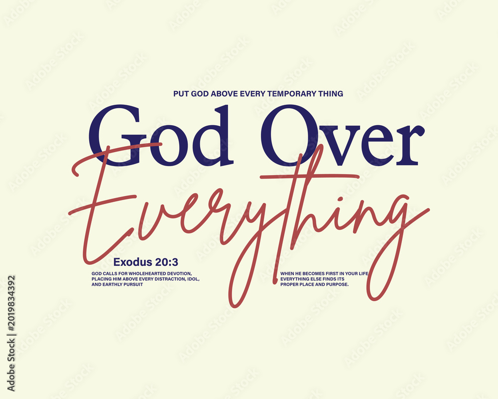 Fototapeta premium Christianity typography quotes Bible inspired streetwear design template graphic tee