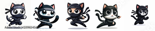 Canvas Print vector of a cat ninja