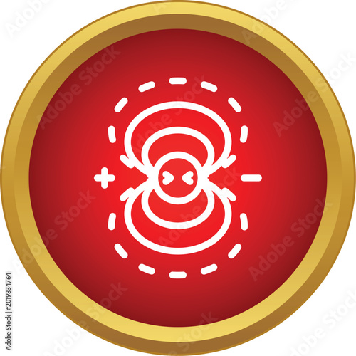 Photography Magnetic field lines illustrating the scientific principle of attraction and rep