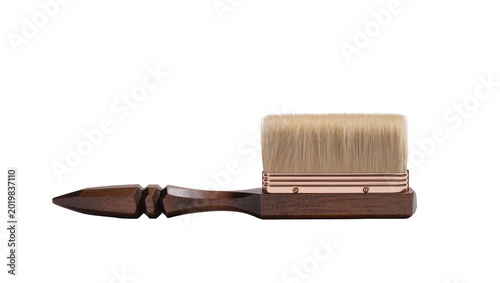 Photos Flat top makeup brush with polished wooden handle, isolated on transparent backg