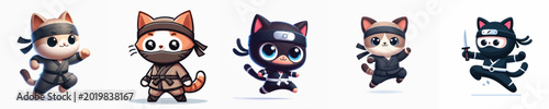 Canvas Print vector of a cat ninja