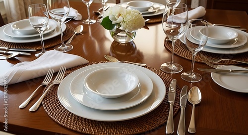 table set for a dinner