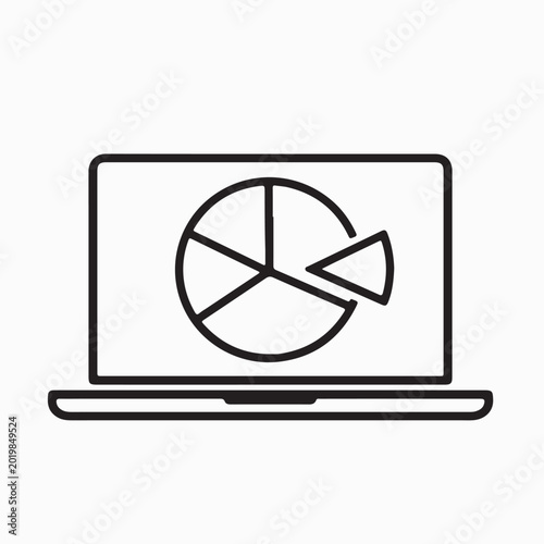 Minimalist Laptop Pie Chart Icon