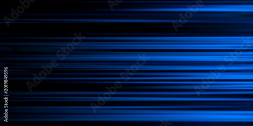 Abstract blue speed lines on black background. High-speed data transfer and technology concept