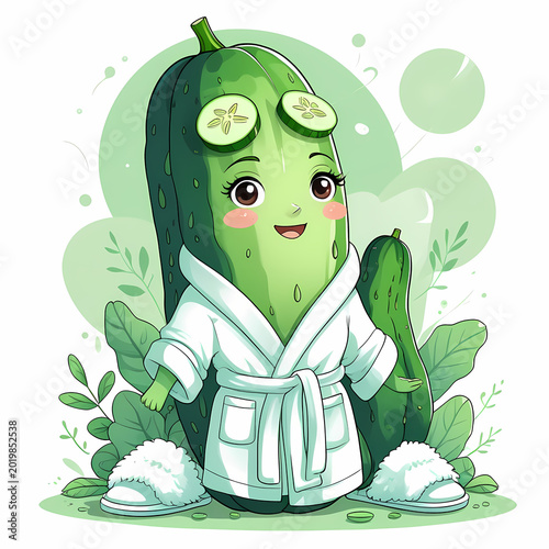 Cute Self Care Vegetable Cartoon Illustration