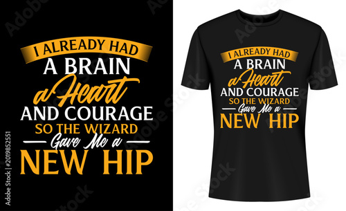 Bild auf Leinwand Wizard Gave Me A New Hip Funny Hip Replacement Surgery Recovery T-shirt Design