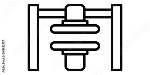 Photos Hydraulic Press Vector Line Icon Design