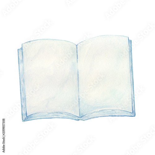 水彩で描いた開いた本