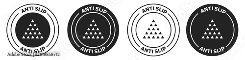Anti-Slip Symbol Variations Isolated on White Background