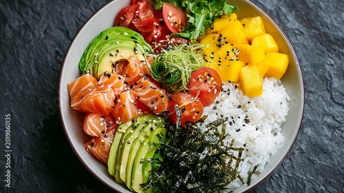 Delicious and Nutritious Salmon Poke Bowl with Fresh Ingredients
