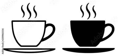 Cuadro en lienzo coffee cup icon outline filled vector