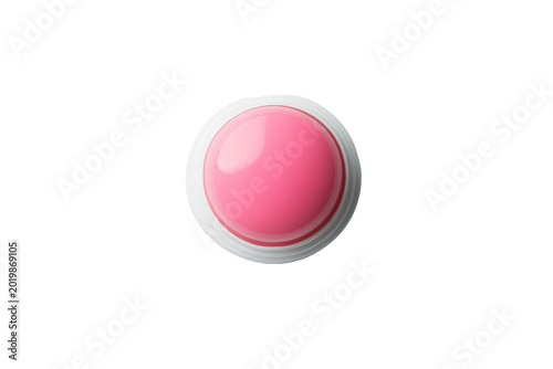 Pink Button Closeup Detailed View.