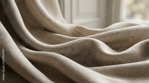 Soft, flowing fabric with elegant waves and subtle shadows, creating a gentle drape