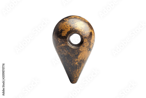 Rusty Metal Teardrop Shaped Object.
