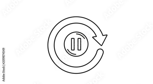 Photos Pause button symbol in a repeating arrow, depicting a recurrent break