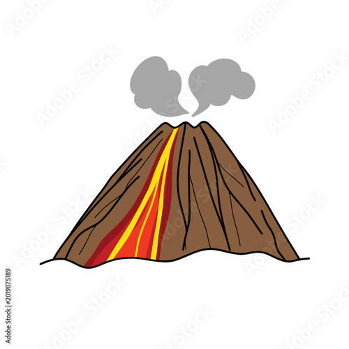 Tableau sur toile lava volcano vector emitting mist