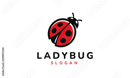 Ladybug logo - simple organic nature beetle vector symbol