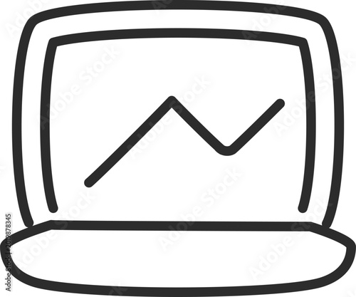 Digital Market Analytics Laptop Outline Icon