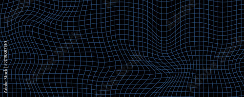 Εκτύπωση καμβά Abstract Warped Wireframe Mesh Grid