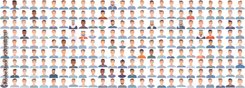 Generative AI Flat Vector Single Man Portrait Collection 0039