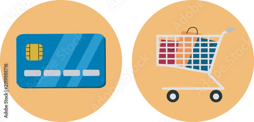 Φωτογραφία Credit Card and Shopping Cart Icons