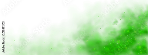 Obraz na płótnie Smoke and smell cloud magic green background for halloween effect