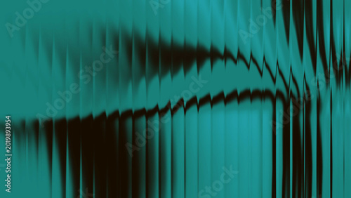 Tableau sur toile Dark teal ribbed waveform with black contrast