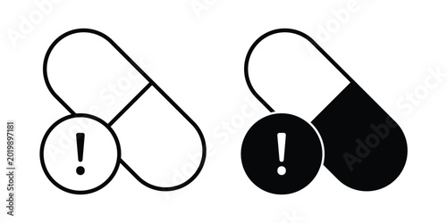 Bild auf Leinwand Overdose icon collection. Thin linear outline icon pack