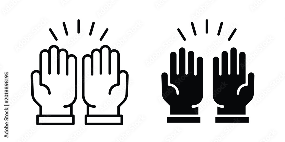 Fototapeta premium Pray icon collection. Thin linear outline icon pack